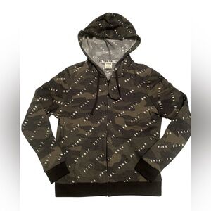 PINK Victorias Secret size medium camouflage zip up hooded sweatshirt GUC